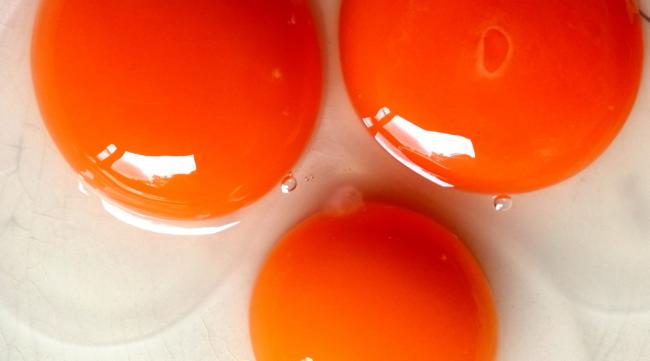 鸡蛋为什么有红心黄心呢