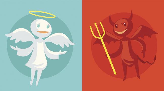 漫画怎么画天使和恶魔图片