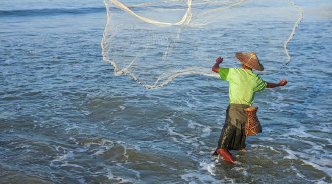 撒网捕鱼技巧和方法图解