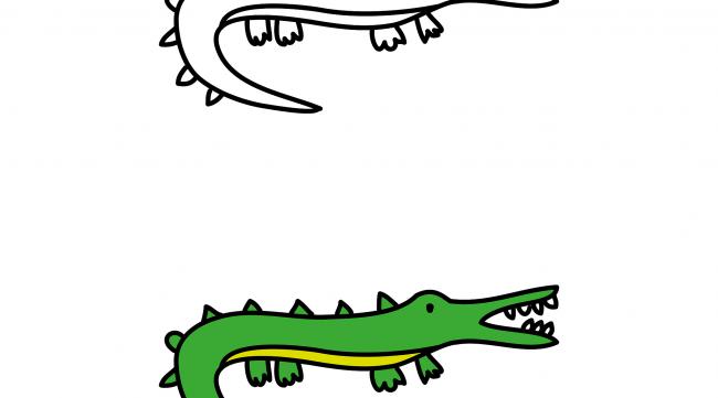 鳄鱼简笔画怎么画,简单易学图片