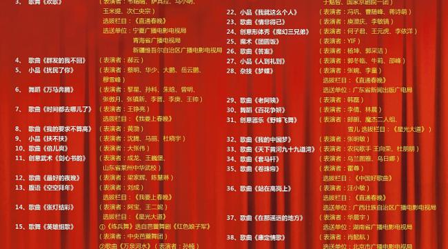 2015湖南跨年演唱会节目单