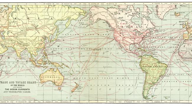 麦哲伦环球旅行的路线图