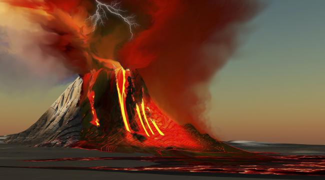 什么是火山爆发图片