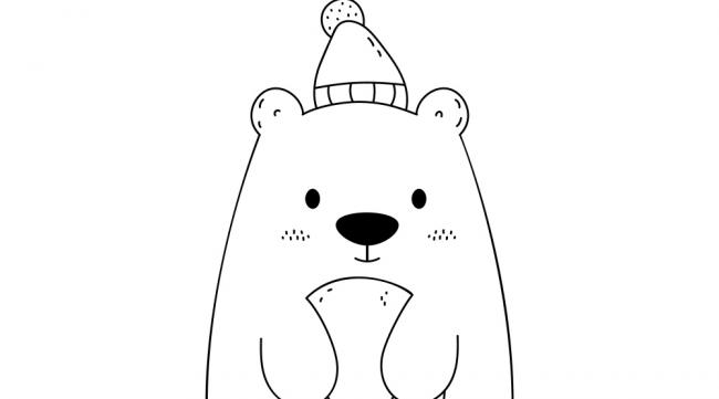 卡通简笔画:北极熊怎么画